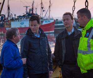 George & Clegg in Newlyn on Tuesday. Who's thinking of throwing who overboard?